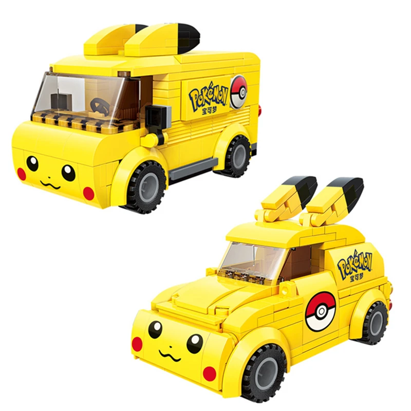 Новый аниме Покемон Bikachu Pokeball Summon милый автомобиль строительные блоки наборы