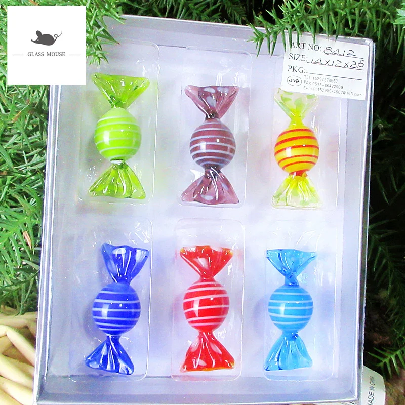 

Vintage simulation handmade Murano Glass Sweets Figurines Crafts Wedding Party Candy Christmas Decoration DIY Ornament Kids Gift