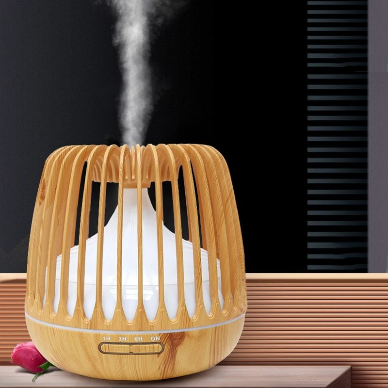 500ML Aroma Essential Oil Diffuser Ultrasonic Air Humidifier Wood Grain 7 Color Changing LED Lights Cool Mist for Home | Бытовая