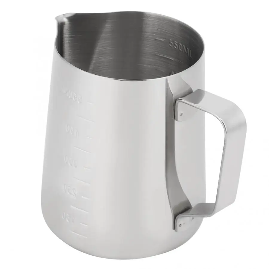 Stainless Steel Coffee Stencils Milk Frothing Jug Cup Coffee Milk Pitcher With Scale for Latte Art Kitchen Accessories