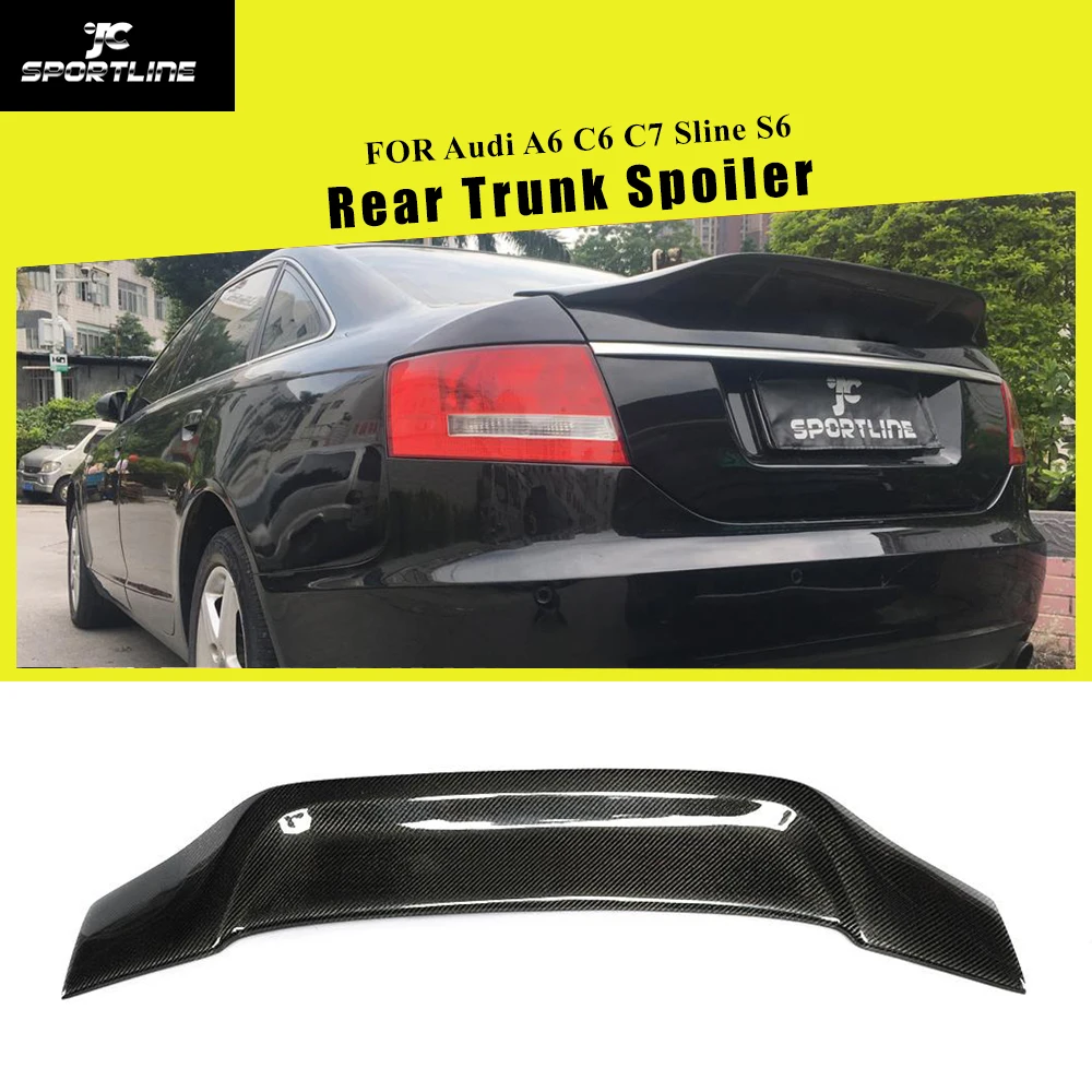 Спойлер багажника из углеродного волокна для Audi A6 C6 C7 2005- спойлер заднего крыла крышка багажника