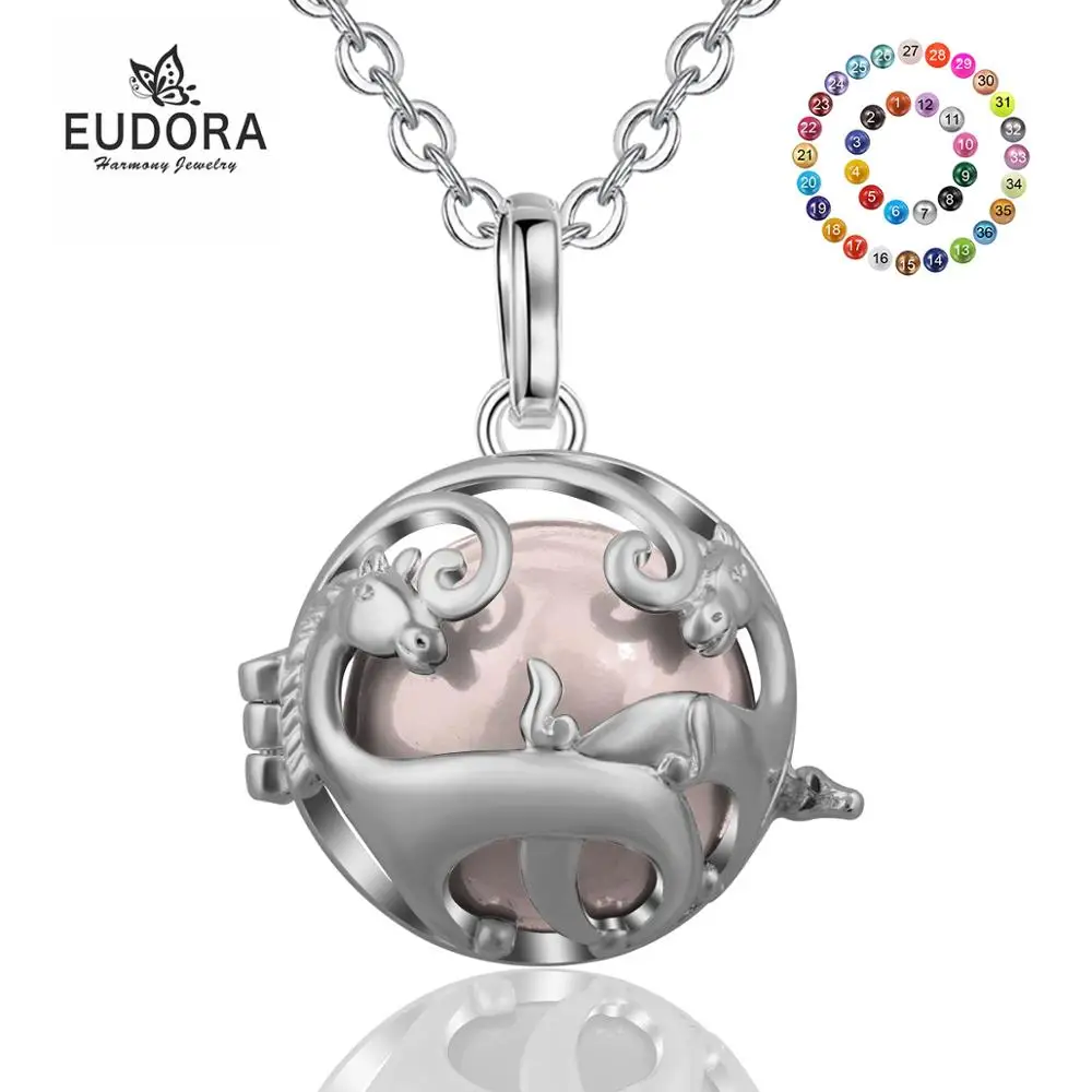 Медный медь Eudora 20 мм шар гармония Единорог лошади медальон Подвеска клетка