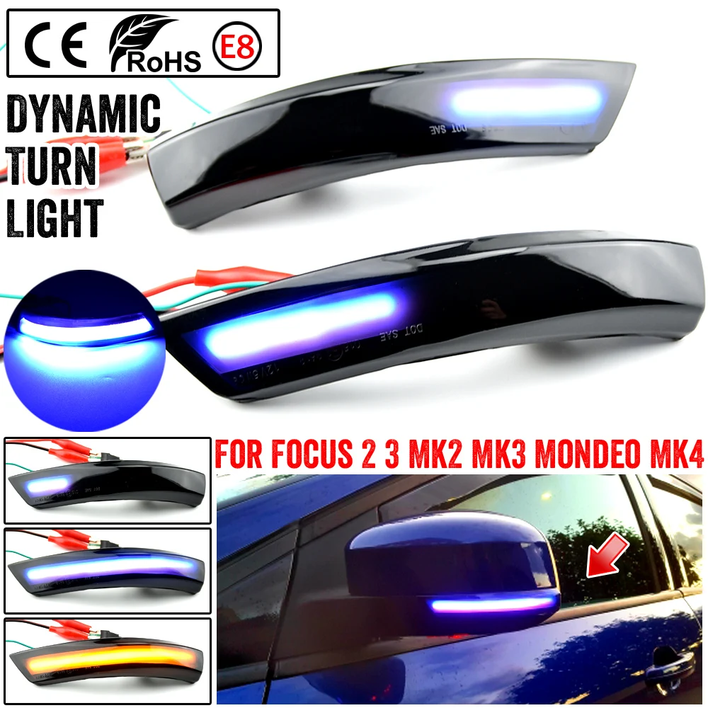 

For Ford Focus 2 MK2 Focus 3 MK3 3.5 For Mondeo MK4 EU Dynamic Turn Signal Light Side Mirror Indicator Sequential Blinker Lamp