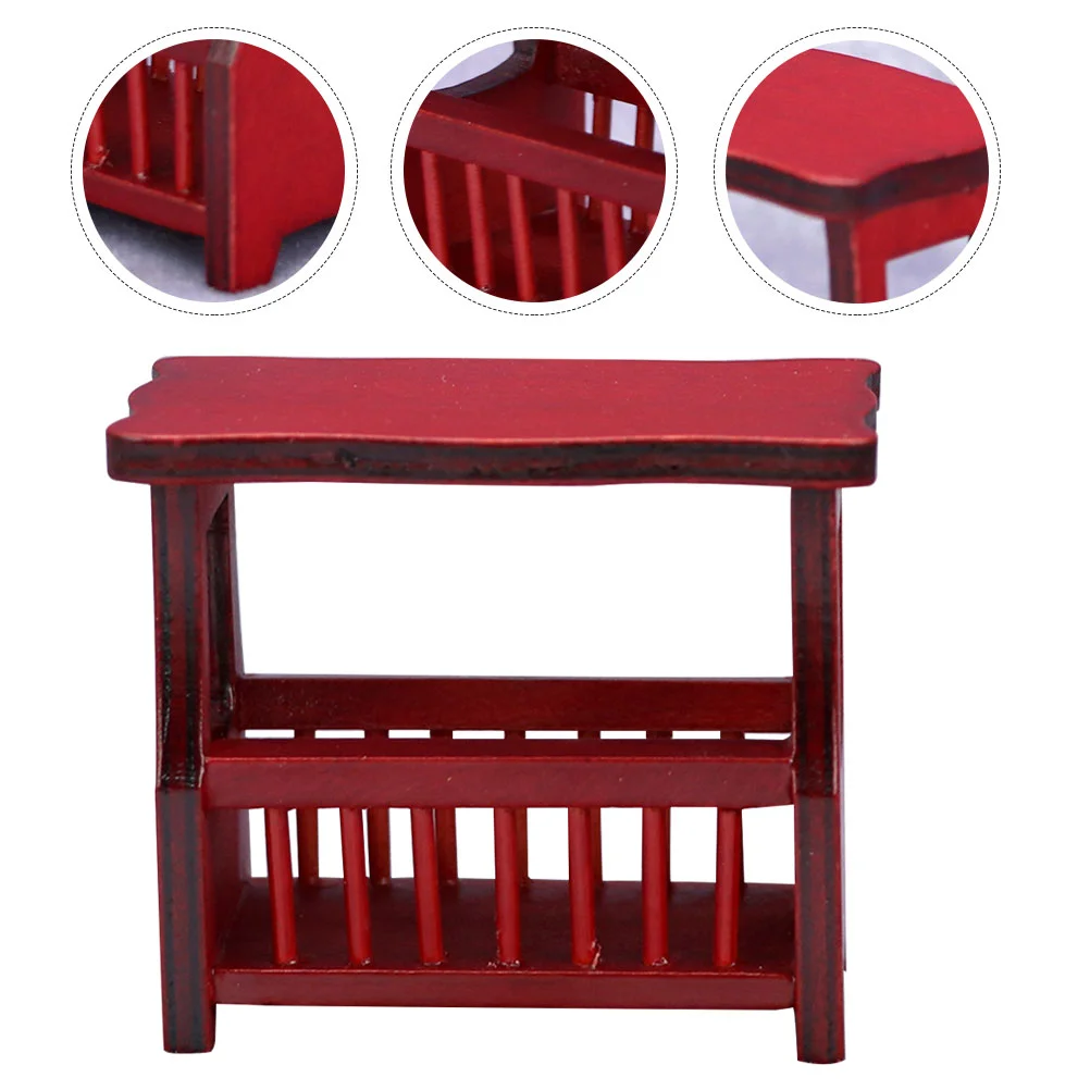 

1 Pc Mini Furniture Ornament Wooden Coffee Table Model Ornament