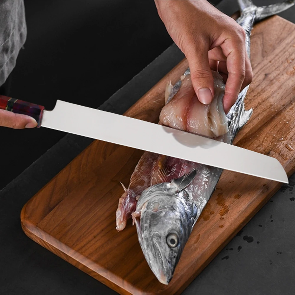 10 Inch Chef Sashimi vg10 67 Layer Damascus Steel Japanese Sushi Kitchen Knife Cooking Tools Filleting Salmon Fish | Дом и сад