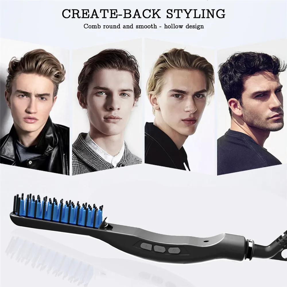 

3 in1 Beard Straightener Hair Brush Quick Heater Ionic Electric Straightener Curls Comb Multifunctional Hair Styling Tool.