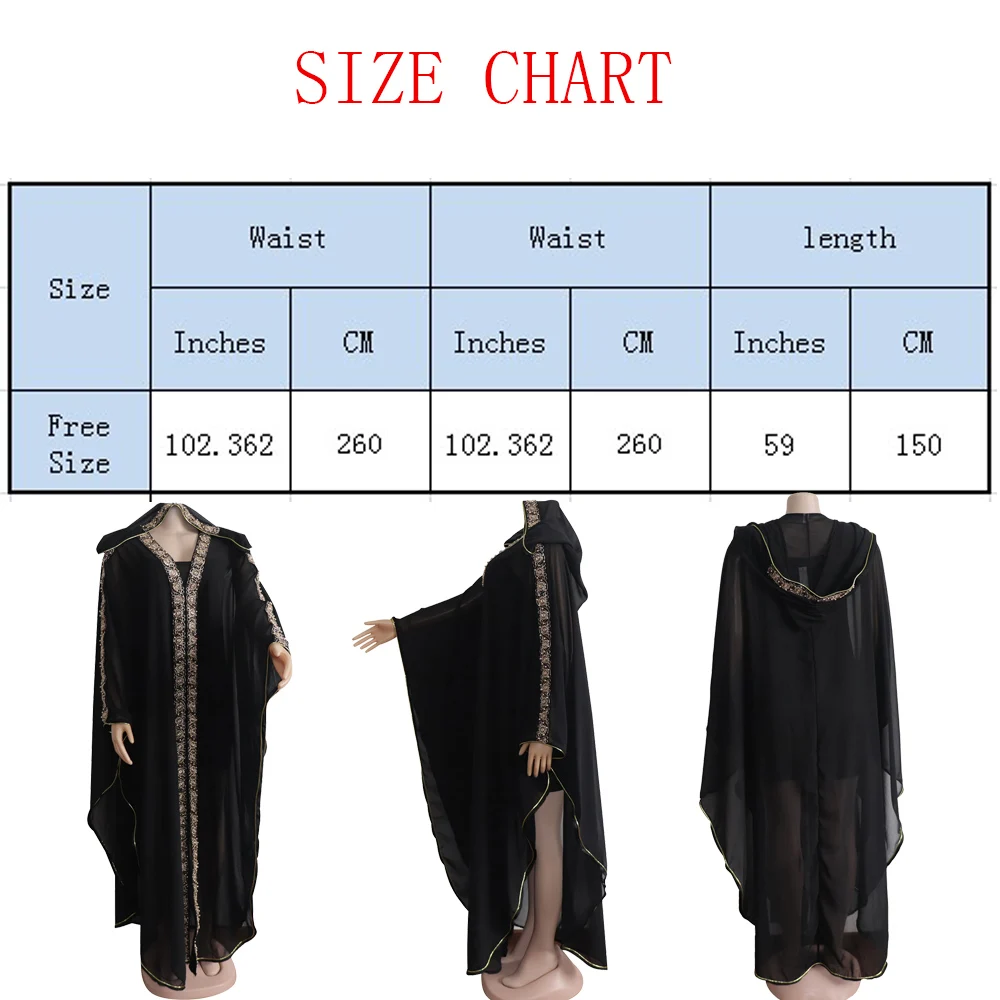 Fadzeco African Dresses For Women Traditional Two-piece Design Bazin Chiffon Gold Rim Decoration Hooded Dashiki Dress | Тематическая