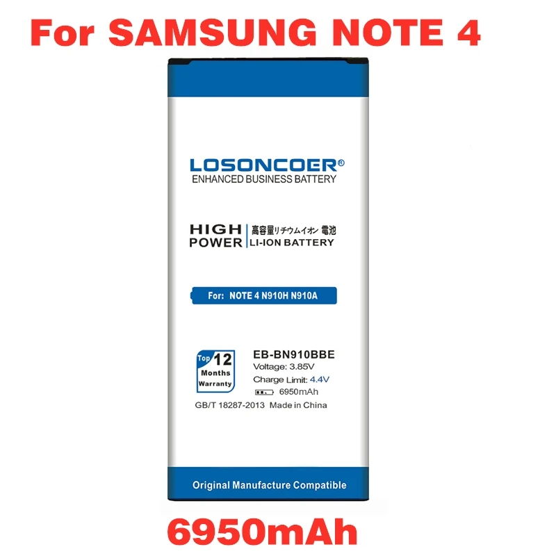 6950 мА/ч, EB-BN910BBE для samsung Galaxy Note 4 Батарея Note4 N910H N910A N910C N910F N910X N910V Батарея EB-BN910BBK EB-BN910BBU