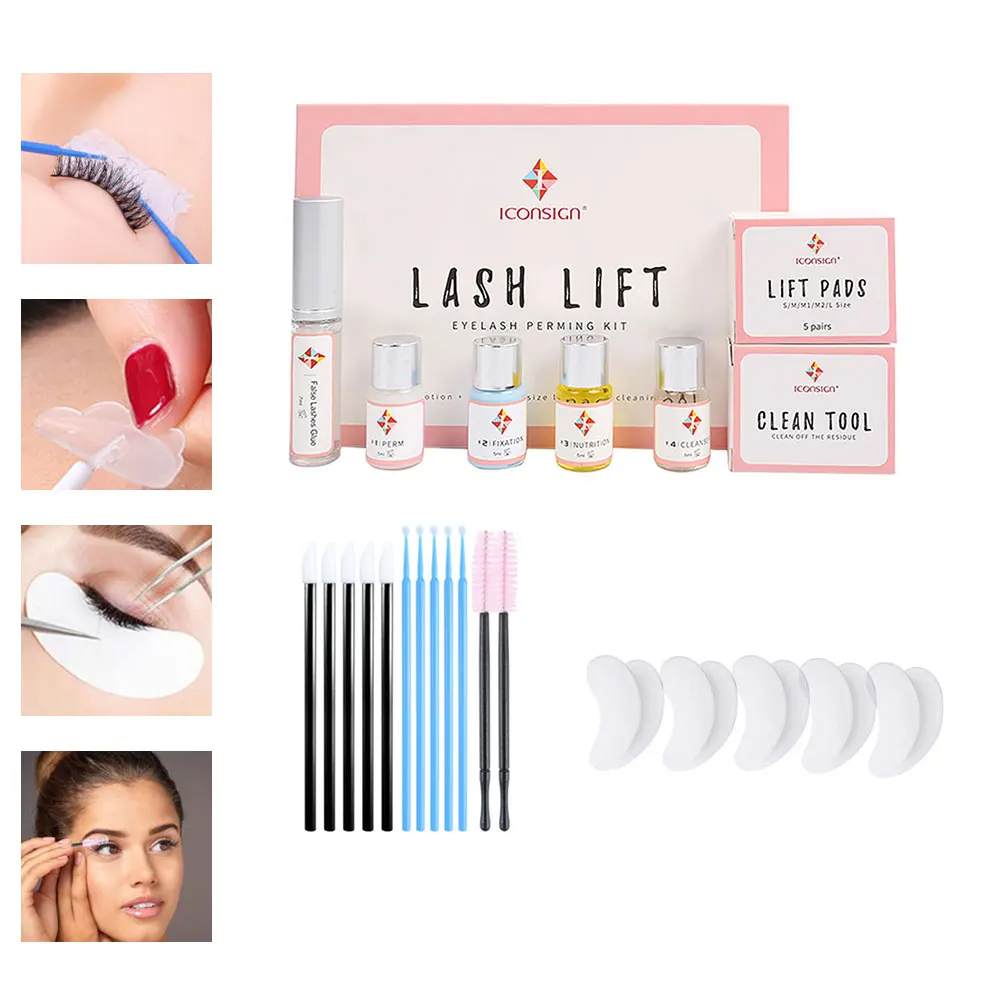 

Eyelash Perm Kit Extension Lash Lift Perming Set with Spiral Eyelash Brushes Sticks Kit Eye Pads for Eyelash Extension