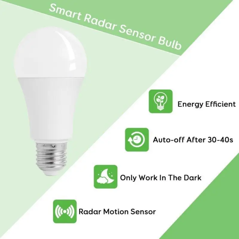 

Newest LED Bulb E2712W 9W 7W 5W LED Bulbs Lighting Light AC 85-265V Smart Sensor LED Bulb Lamp Auto Sensitive Light Dropshipping