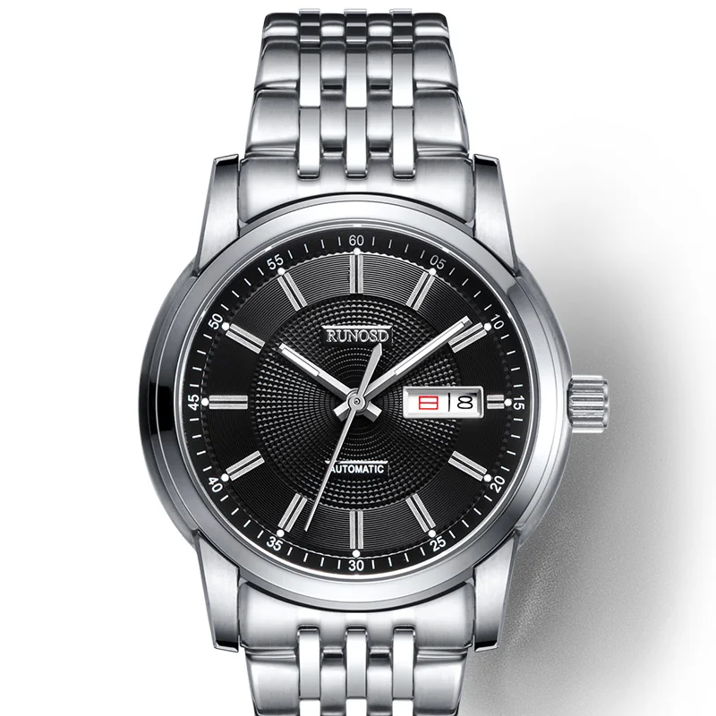 

RUNOSD Men's Watch Fashion Luxury Miyota Mechanical Movement Sapphire Crystal Stainless Steel Strap 8130G