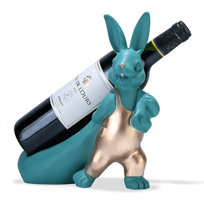 

Креативная Винная стойка в скандинавском стиле с кроликом, украшения для винного шкафа, современный минималистичный домашний декор для гос...