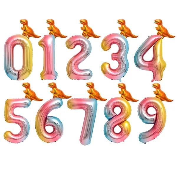 Gradient B 1 компл. Динозавр фольга гелий мультфильм 40 дюймов количество шары День рождения украшение детские игрушки динозавр забавные подарки детский душ - Цвет: Gradient B