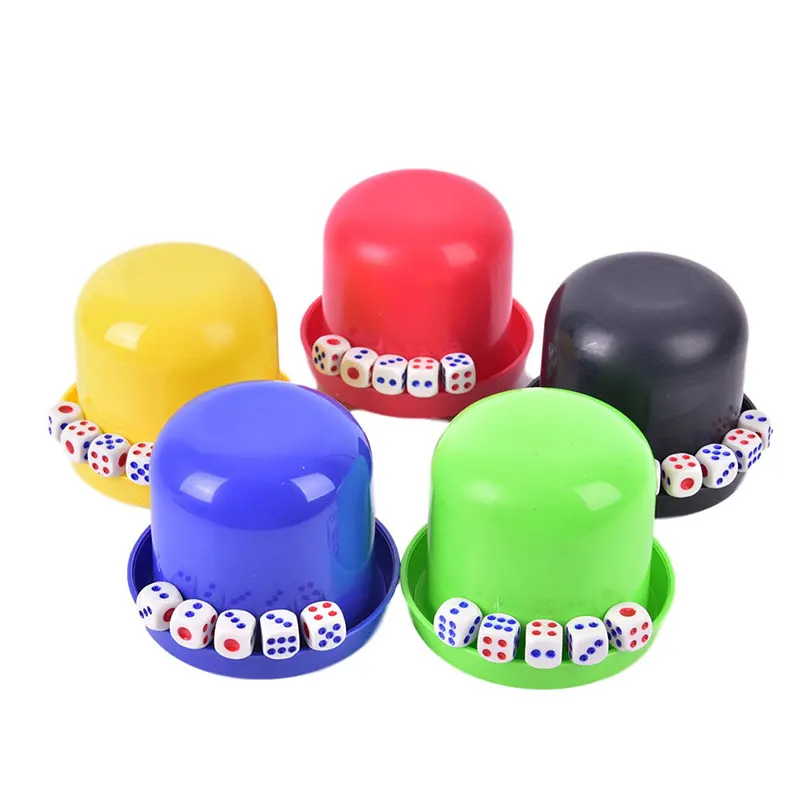 

Polyhedral Dice Cup Drinking Board Game Gambling Dice Box With 5pcs Dices