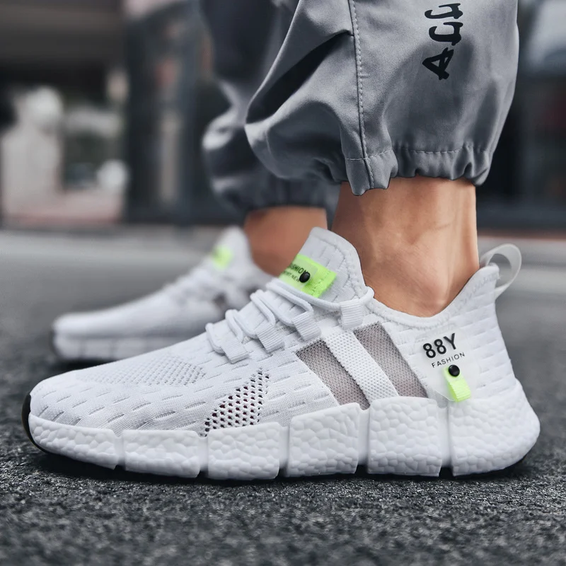

Men Shoes 2021 spring and summer new simple hollow out flying fabric sports everyday casual men's shoes