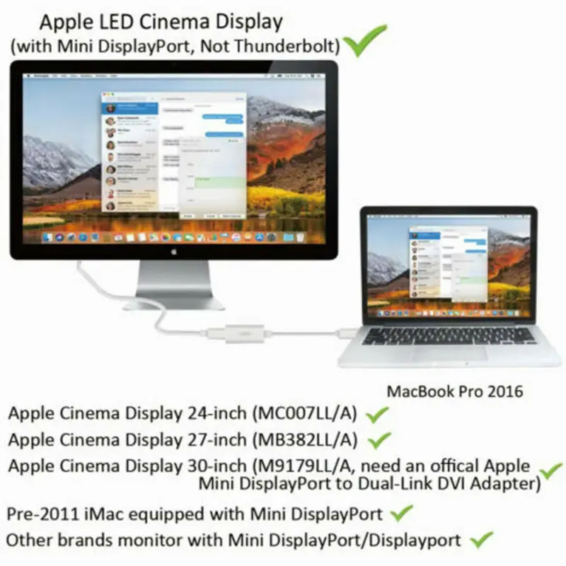USB C к Mini displayport mdp адаптер Thunderbolt 3 mini display port 4K 60 Гц | Компьютеры и офис