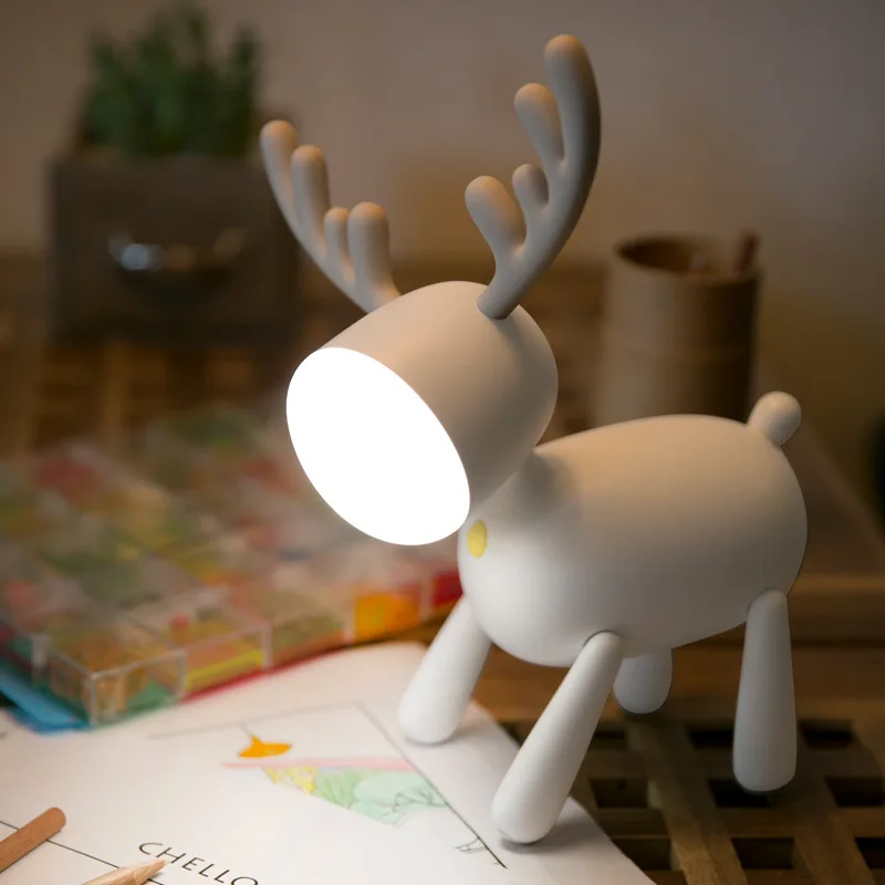 Новый Лось Ночной светильник Мультфильм Led Поворотный Светильник для