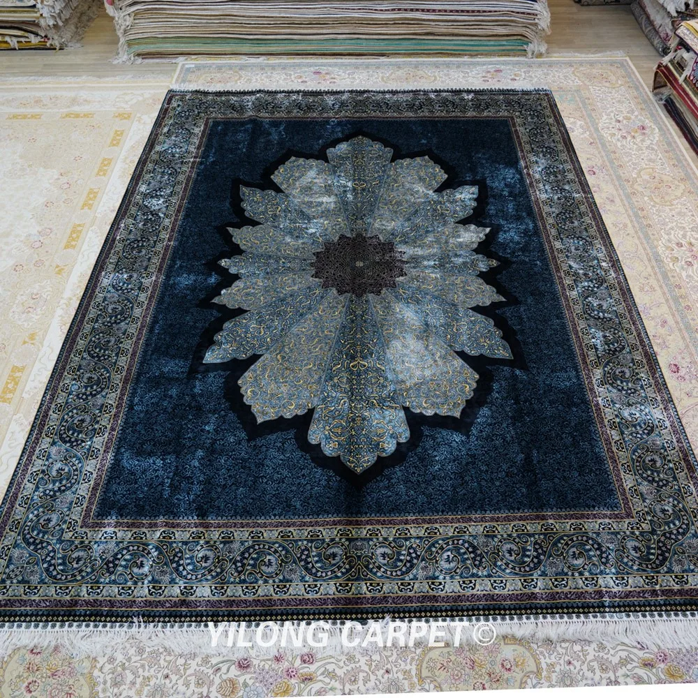 Koop Yilong 8 'X 11' Chinese Handgeknoopte Zijden Tapijt Hand Gemaakt Hereke Tapijten (YWX139A)