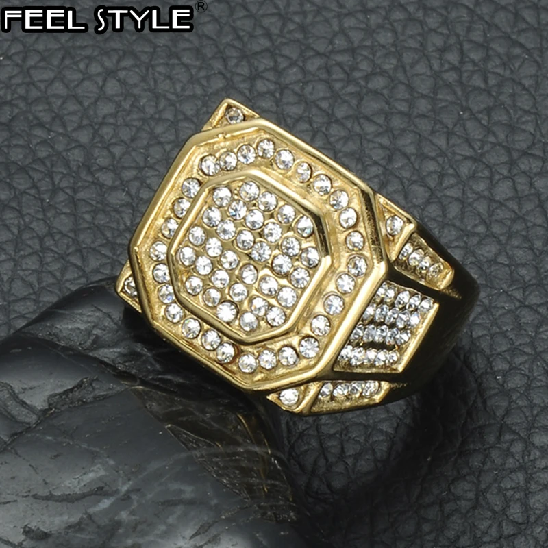 Хип-хоп Титан Нержавеющая сталь микро проложить Стразы Iced Out Bling шестиугольное