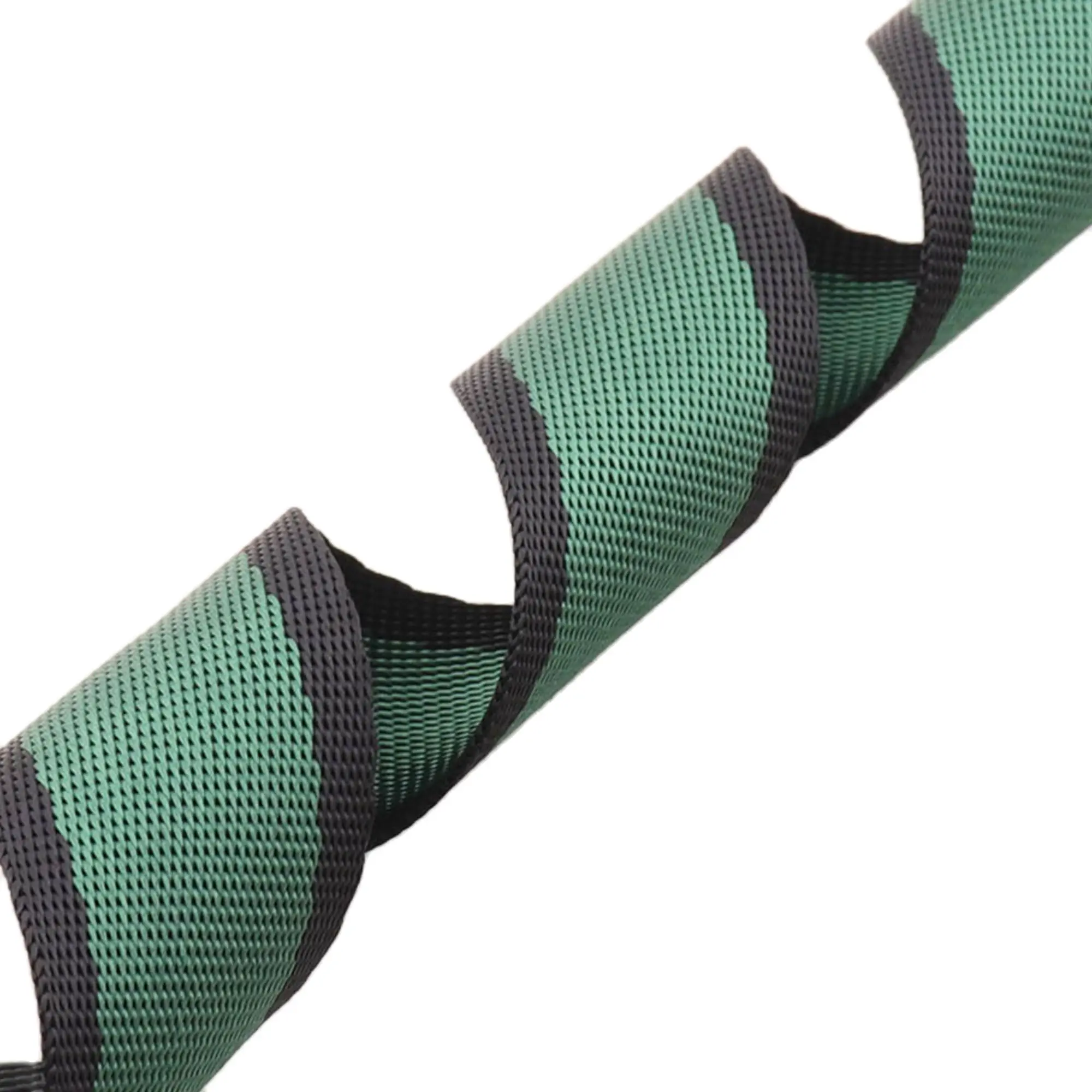 Сумка в полоску темно-зеленого цвета с гладкой лентой черными краями сумки