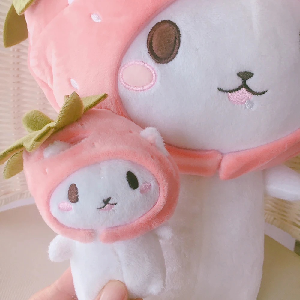 Children's Cartoon Cute Plush Toy Girl Heart Strawberry Hat Cat Pendant Bag Keychain Baby Soothes Birthday Gift 11 | Игрушки и хобби