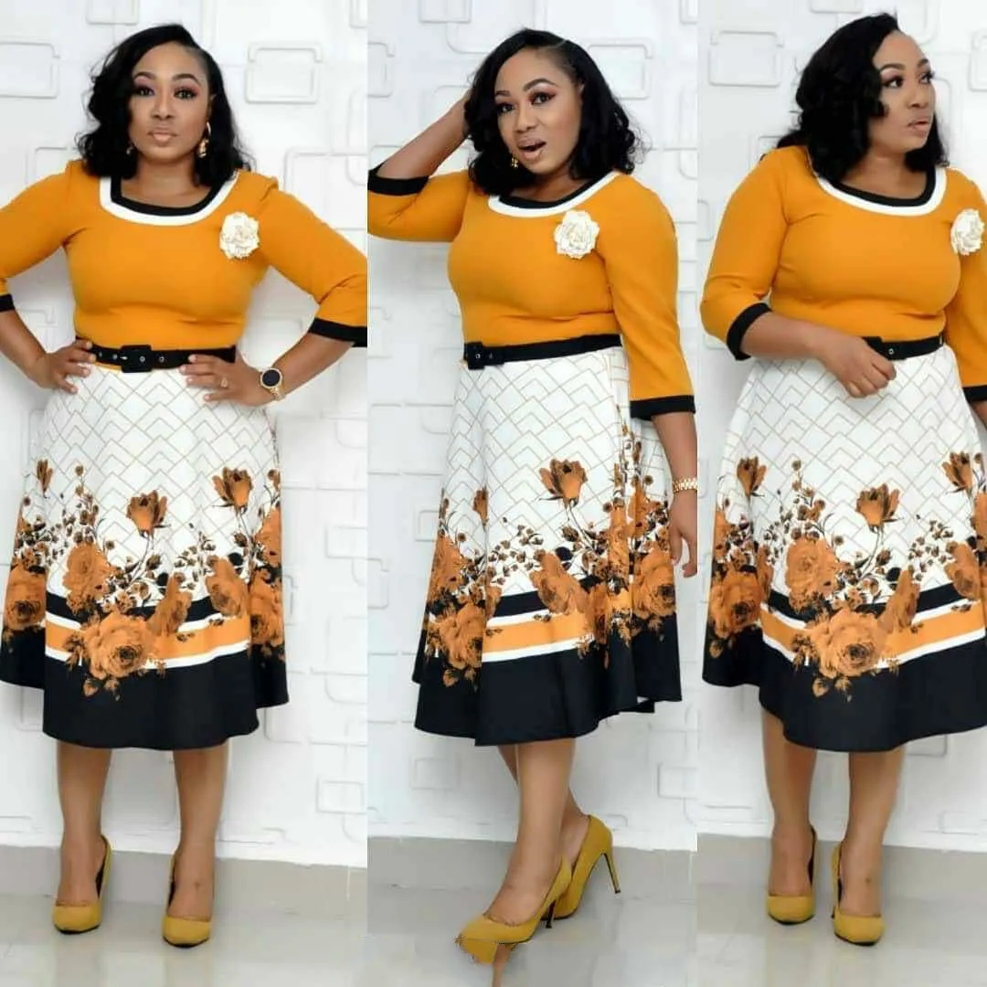 Женское элегантное платье до колена в африканском стиле с принтом большие