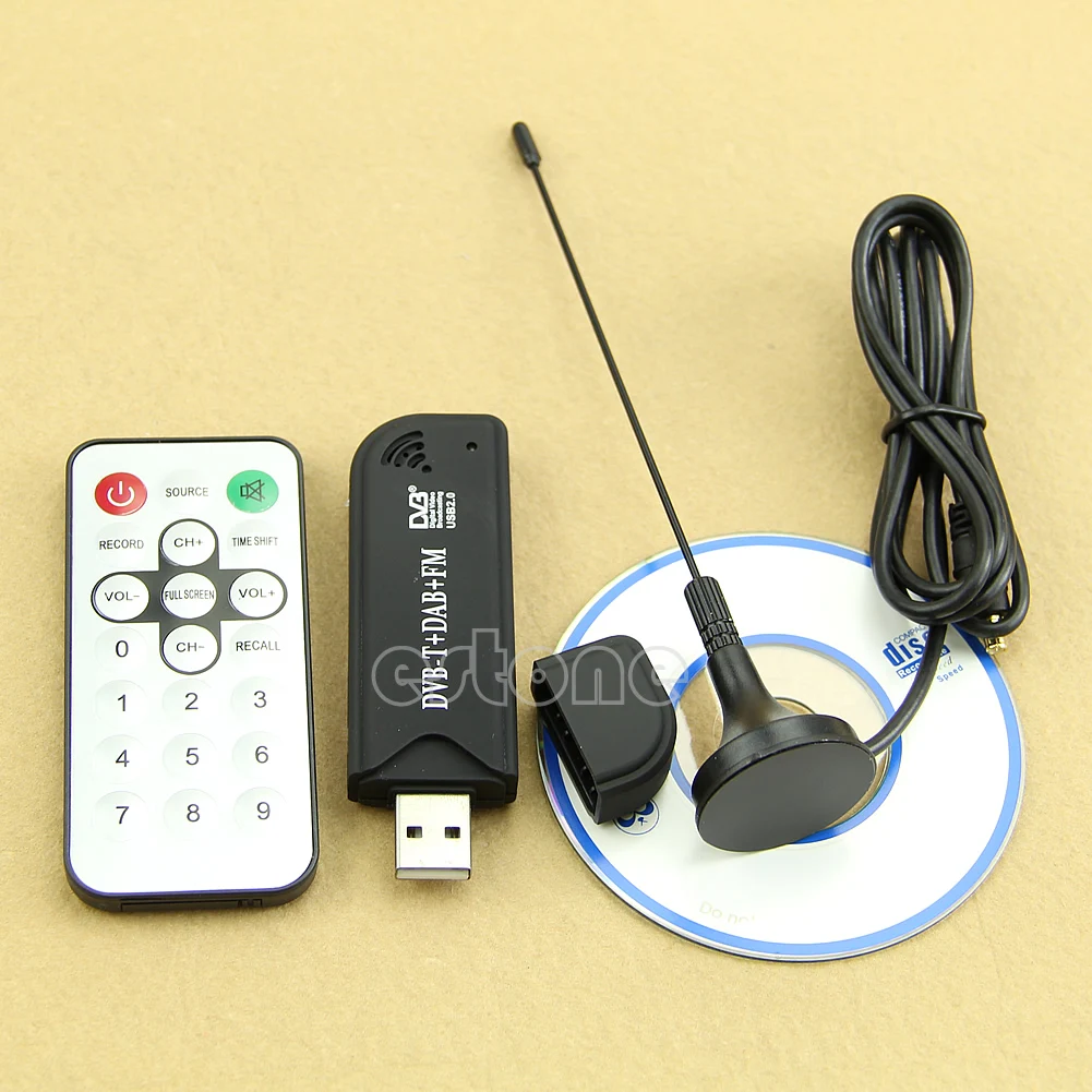 

New RTL2832U USB2.0 Digital DVB-T SDR+DAB+FM HDTV TV Tuner Receiver Stick