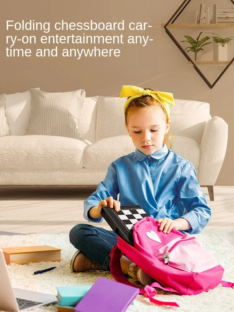 Шахматная Магнитная Портативная Складная шахматная доска для начинающих и