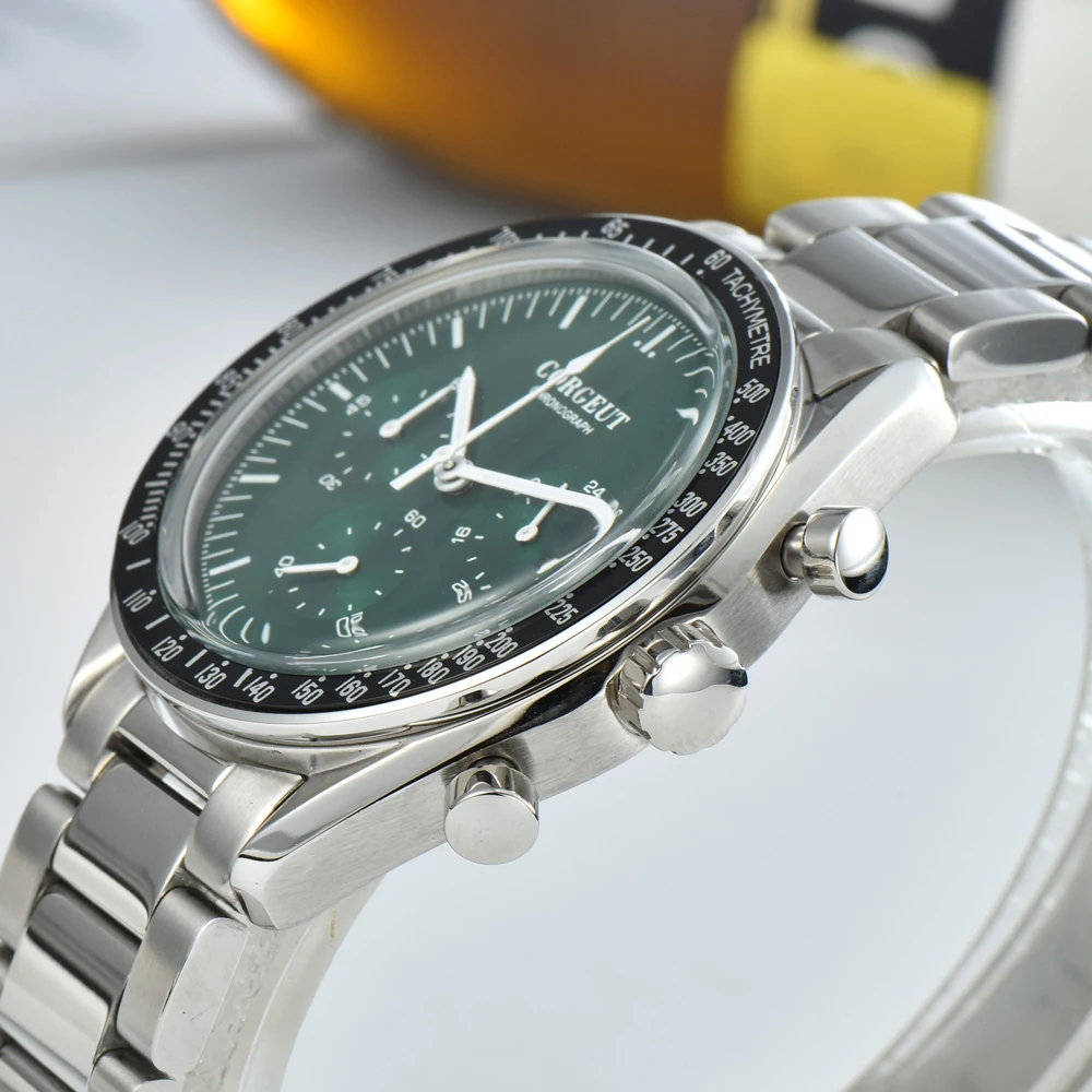 Мужские многофункциональные кварцевые часы-хронограф из нержавеющей стали 40 мм |