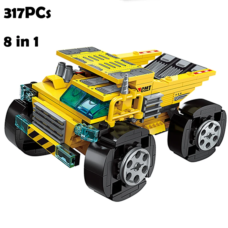 Конструктор HIPAC детский автомобиль грузовик фигурки кирпичи кран самосвал