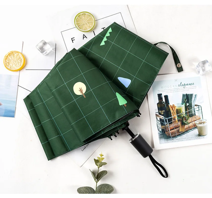 Складной зонт богини тройного сложения ins лес Ретро солнце дождь и двойного