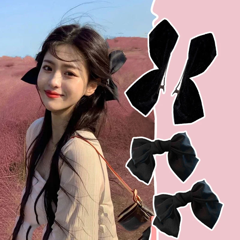 

2Pcs/Set New Style Boutique Grosgrain Ribbon Half Bow Knot With Clips For Kid Girls Handmade Hair Bows Children Hair Accessories