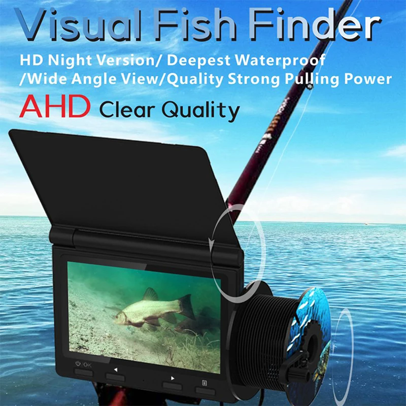 

30M Visual ish Finder Underwater Ice Fishing Camera 4.3" IPS Screen 8PCS LED Night Vision Camera For Ice Fishing