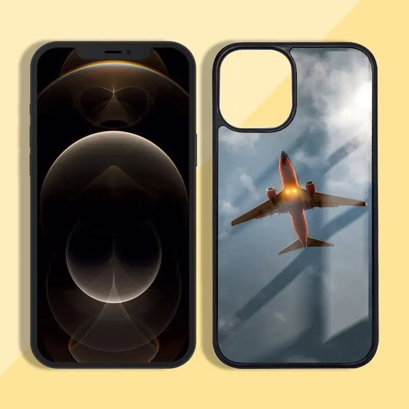 

Airplane fly travel cloud Sky Phone Case Silicone TPU+PC For iPhone 11 12 mini Pro MAX 5 6 7 8 Plus Samsung Note20 10 Plus S7 8