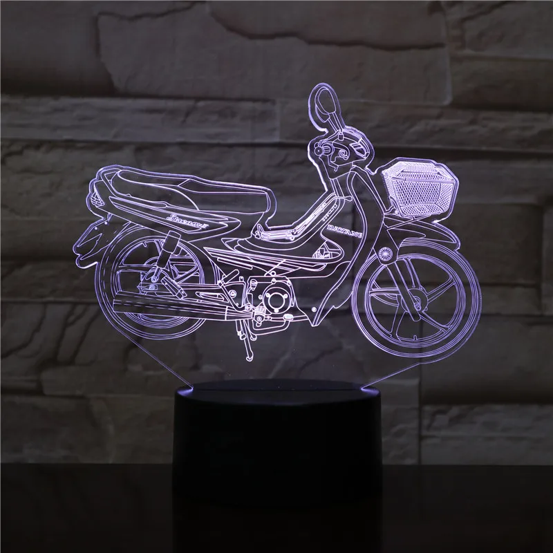 Крутой Мотоцикл 3D лампа ночник USB/на батарейках светодиодный ночник лампа визуальный световой эффект подарок для любителей мотоциклов