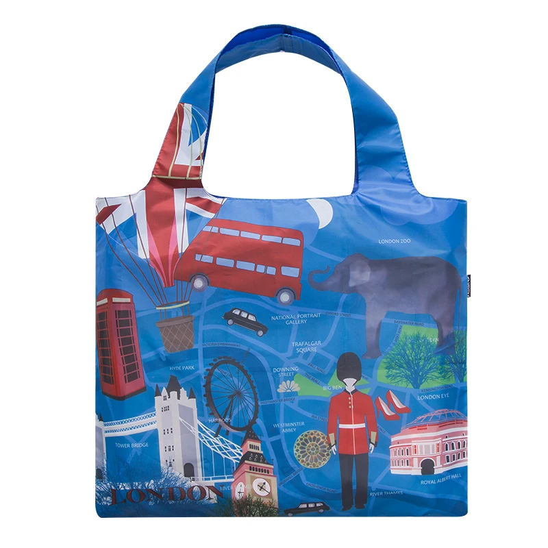 Легкая полиэфирная водонепроницаемая складная сумка для покупок портативная