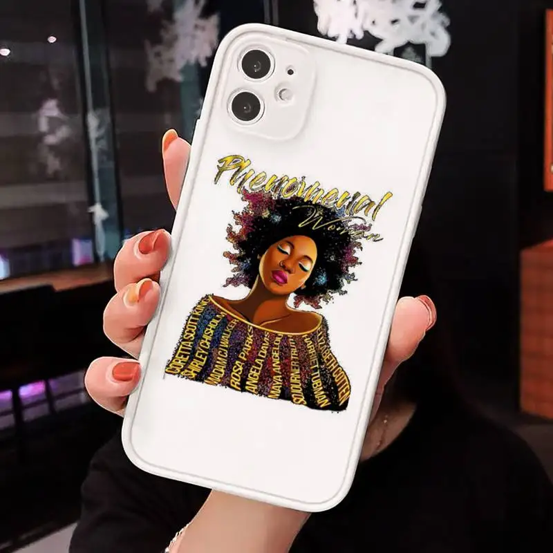 

2bunz Melanin Poppin Aba black girl Phone Cases matte transparent For iphone 7 8 11 12 plus mini x xs xr pro max cover