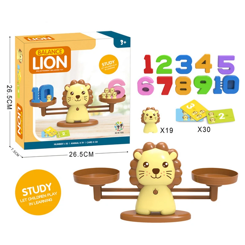

Math Educational Toy Montessori Digital Number Animal Counting Weight Board Balance Scale Game For Kids Arithmetic Learning Toys