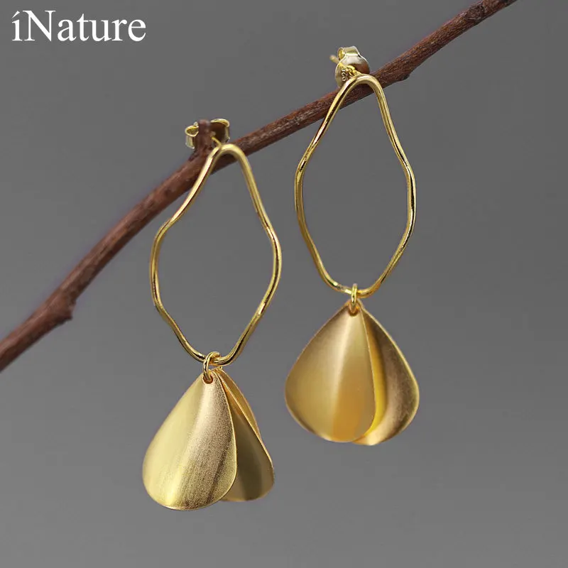 

iNature 925 Sterling Silver Elegant Large Petal Drop Earrings For Women Statement Wedding Jewelry
