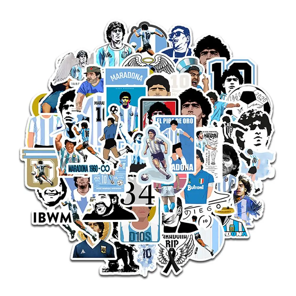 

10 Вт, 30 Вт, 50 шт Hand of God Марадона Стикеры s спортивные наклейки на футбольную тему Стикеры наклейка Футбол для ноутбука чемодан Чемодан граффи...