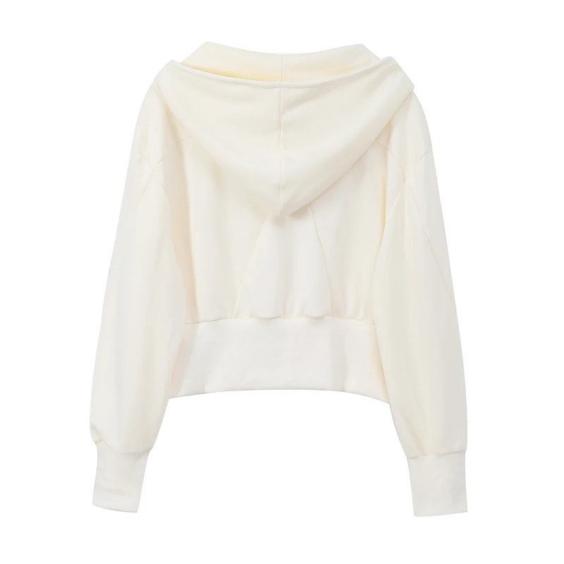 Худи женское однотонное на молнии с длинным рукавом осень 2021 | Женская одежда