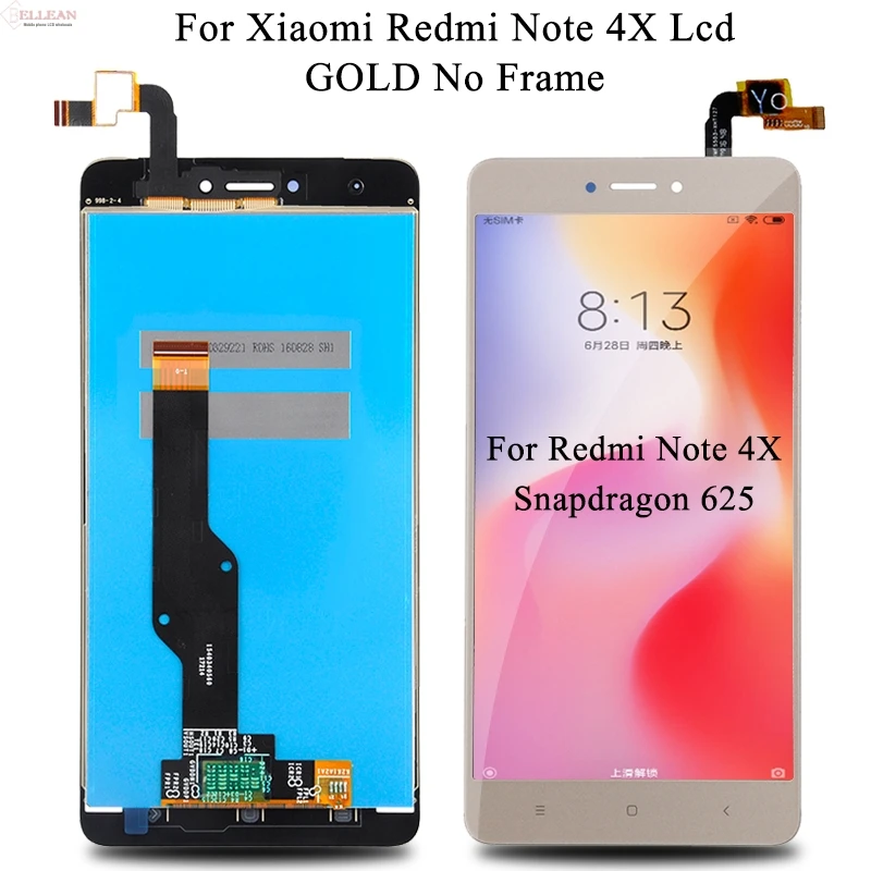 Акция, ЖК-дисплей Catteny Note 4X с рамкой для Xiaomi Redmi Note 4X, ЖК-дисплей с сенсорной панелью, дигитайзер в сборе - Цвет: Gold No Frame