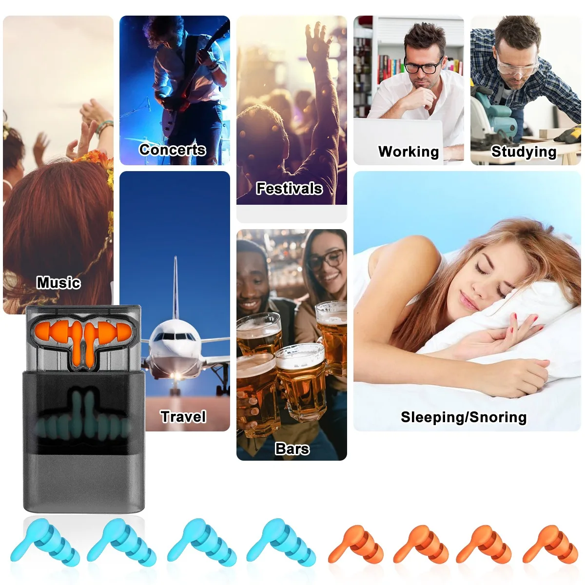 

1 Sets Swim Earplugs Soft Anti-Noise Ear Plug Sound Insulation Ear Protection Earplugs Sleeping Plugs Waterproof Silicone