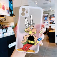 asterix and obelix classic phone case white transparent matte for iphone 7 8 11 12 s mini pro x xs xr max plus cover shell