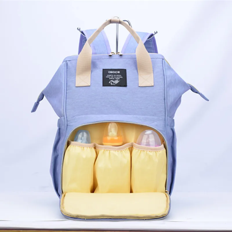 

Mommy Package Both Shoulders Baby Diaper Nappy Mummy Waterproof Zipper Backpack Feeding Bottle Wetbag