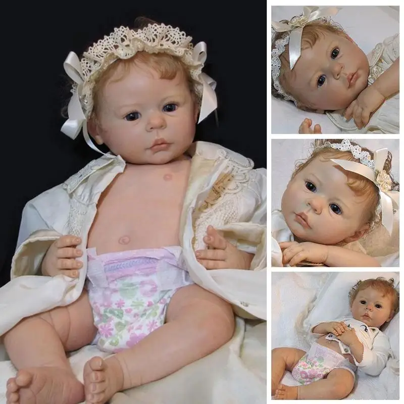 

22 Inch Reborn Doll Kits with Clothes Color Pinky Soft DIY Doll Pieces for Girls Birthday Gift