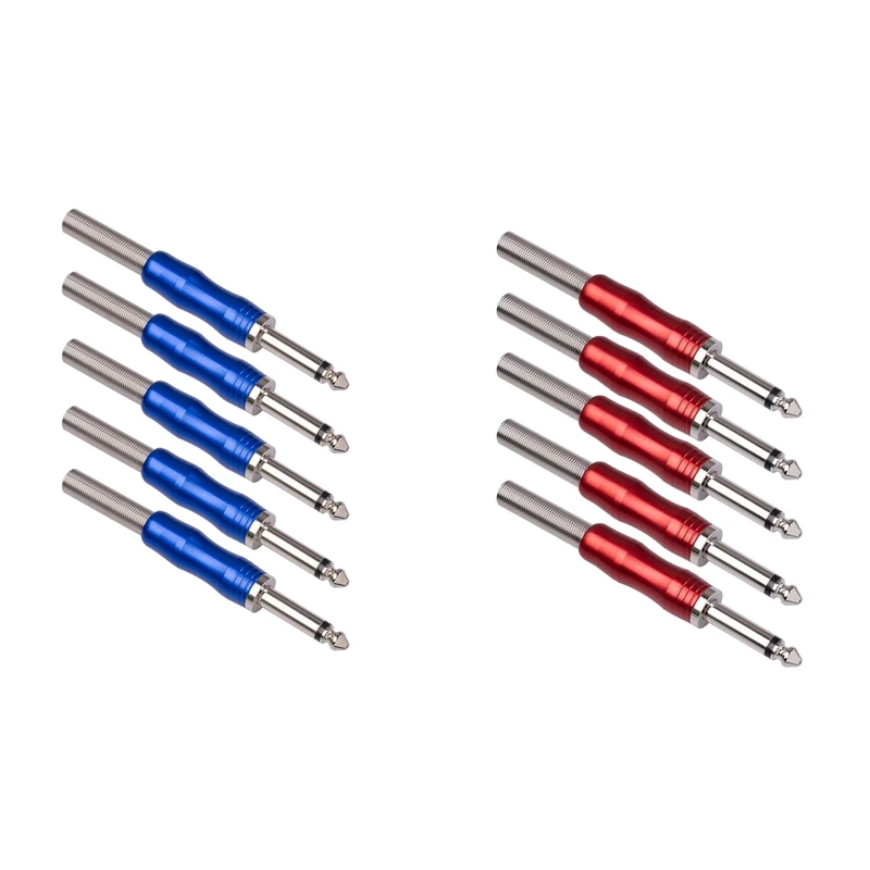 

5PC Jack 6.35 Microphone Plug 6.35mm Mono Male Plug Connector Audio Speaker Electric Guitar Welding Plug