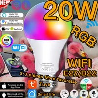 lampada inteligente e27 b22 rgb wifi smart light bulbs for home control by smart life app alexa or ir remote controller led lamp