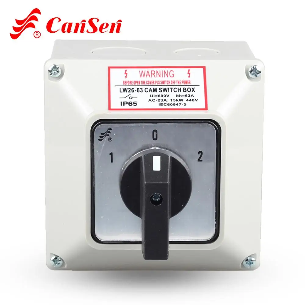 63A Сменные переключатели закрытые изолированный корпус 1 0 2 2P 8 клеммы с защитной