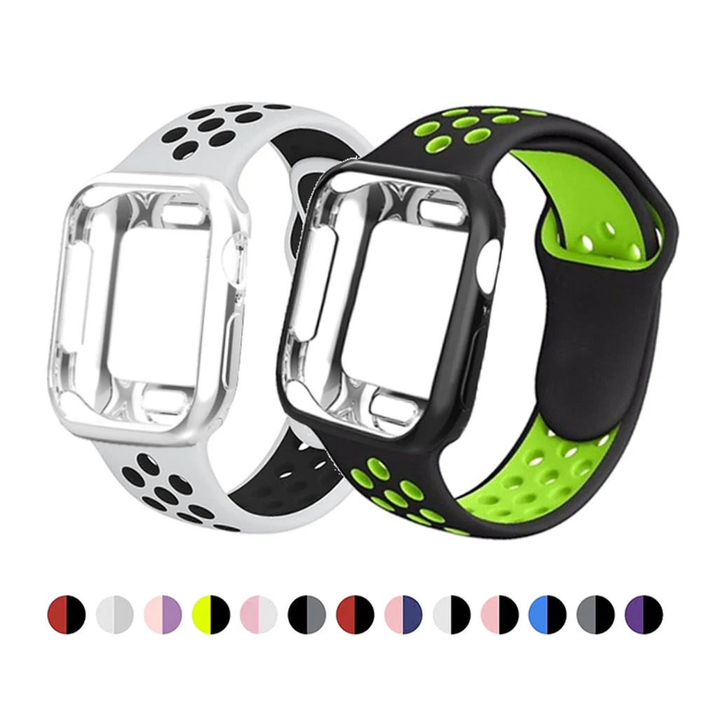 

Чехол и ремешок для Apple Watch band 44 мм/40 мм, чехол для iwatch band 42 мм/38 мм, браслет для Apple watch 5 4 3 SE 6